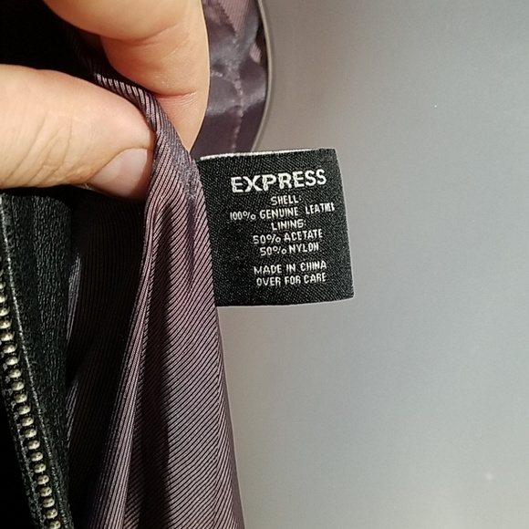 Express black 100% leather jacket B72 - Picture 5 of 8